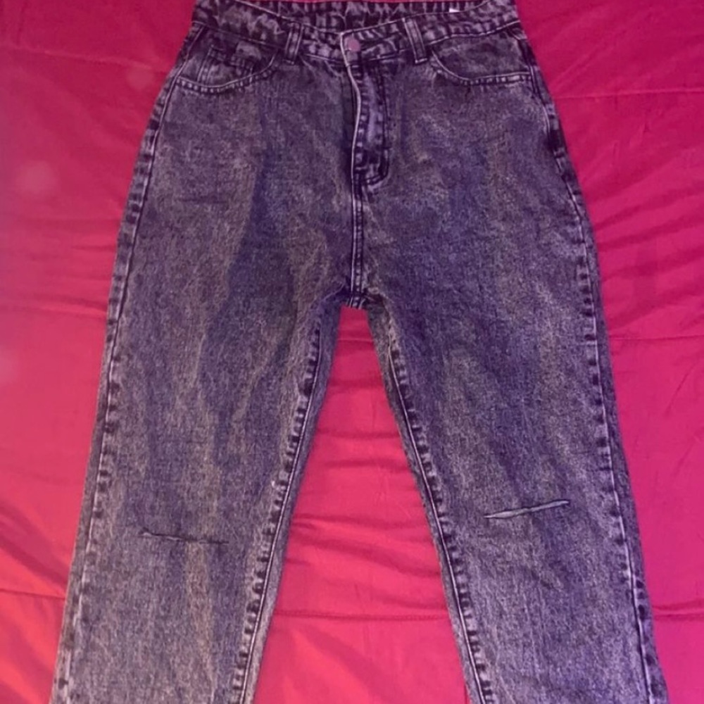 Shein grey ripped boyfriend jeans